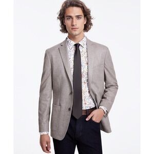 bar III Sport Coat Men 42R Gray Slim Fit Stretch Herringbone Business Casual NWT